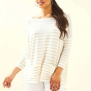 Lilly Pulitzer Coastal Shell Stripe Elba Sweater with Tassels